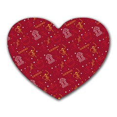 African Folk Tribal Art Heart Mousepads by tmsartbazaar