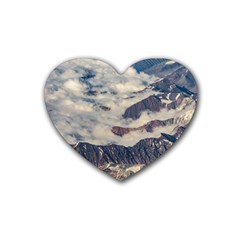 Andes Mountains Aerial View, Chile Rubber Coaster (heart) 