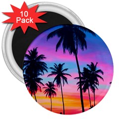 Sunset Palms 3  Magnets (10 Pack)  by goljakoff