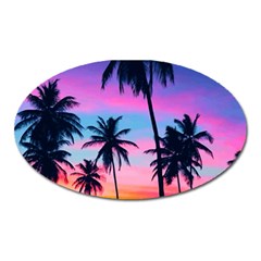 Sunset Palms Oval Magnet by goljakoff
