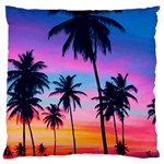 Sunset palms Large Flano Cushion Case (Two Sides) Back