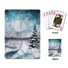 Winter Landscape Low Poly Polygons Playing Cards Single Design (rectangle) by HermanTelo