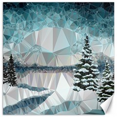 Winter Landscape Low Poly Polygons Canvas 20  X 20  by HermanTelo