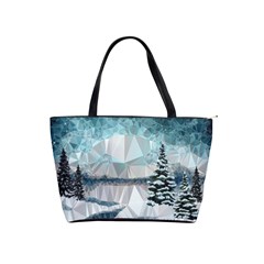 Winter Landscape Low Poly Polygons Classic Shoulder Handbag by HermanTelo