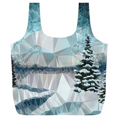 Winter Landscape Low Poly Polygons Full Print Recycle Bag (xxl) by HermanTelo