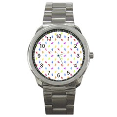 Multicolored Hands Silhouette Motif Design Sport Metal Watch by dflcprintsclothing