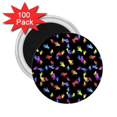 Multicolored Hands Silhouette Motif Design 2 25  Magnets (100 Pack)  by dflcprintsclothing