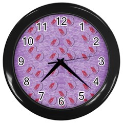 Tropical Flower Forest Of Ornate Colors Wall Clock (black) by pepitasart