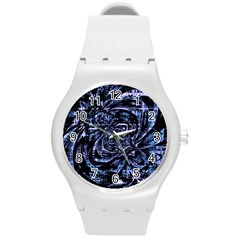 Fractal Madness Round Plastic Sport Watch (m) by MRNStudios