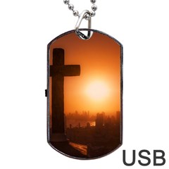 Cartagena De Indias Colombia, Aerial View Dog Tag Usb Flash (two Sides) by dflcprintsclothing