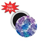 Blue tropical leaves 1.75  Magnets (100 pack)  Front