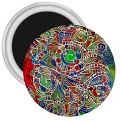 Pop Art - Spirals World 1 3  Magnets