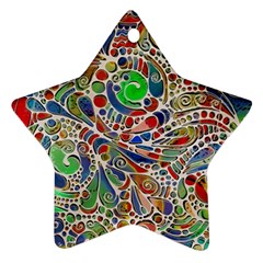 Pop Art - Spirals World 1 Ornament (star)