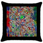 Pop Art - Spirals World 1 Throw Pillow Case (Black) Front