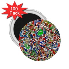 Pop Art - Spirals World 1 2 25  Magnets (100 Pack) 