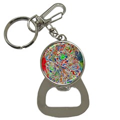 Pop Art - Spirals World 1 Bottle Opener Key Chain by EDDArt