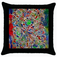 Pop Art - Spirals World 1 Throw Pillow Case (black)