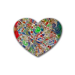 Pop Art - Spirals World 1 Rubber Coaster (heart) 