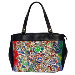 Pop Art - Spirals World 1 Oversize Office Handbag (2 Sides) by EDDArt