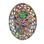 Pop Art - Spirals World 1 Oval Filigree Ornament (Two Sides) Back