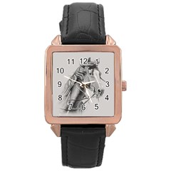 Custom Horse Rose Gold Leather Watch 