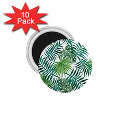 Green Tropical Leaves 1 75  Magnets (10 Pack)  by goljakoff