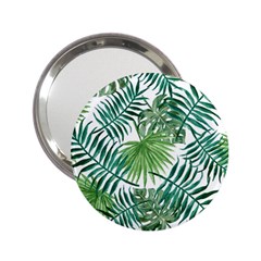 Green Tropical Leaves 2 25  Handbag Mirrors