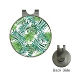 Green tropical leaves Hat Clips with Golf Markers Front