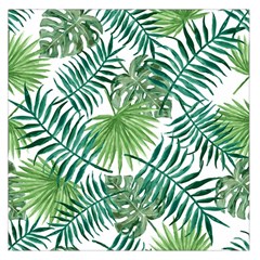 Green Tropical Leaves Large Satin Scarf (square) by goljakoff