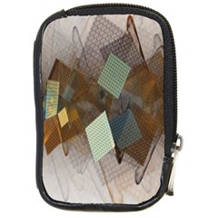 Digital Geometry Compact Camera Leather Case by Sparkle