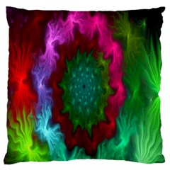 Rainbow Waves Large Flano Cushion Case (one Side)