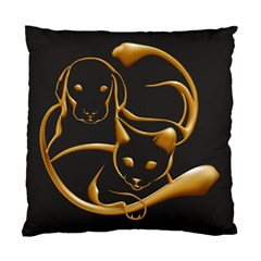 Gold Dog Cat Animal Jewel Standard Cushion Case (one Side) by HermanTelo