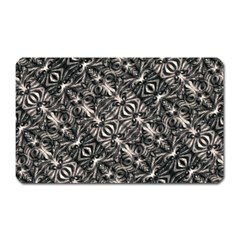 Modern Tribal Silver Ornate Pattern Print Magnet (rectangular) by dflcprintsclothing