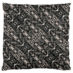 Modern Tribal Silver Ornate Pattern Print Large Flano Cushion Case (two Sides) by dflcprintsclothing