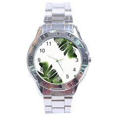 Banana Leaves Stainless Steel Analogue Watch