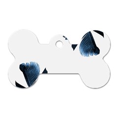 Blue Banana Leaves Dog Tag Bone (two Sides) by goljakoff