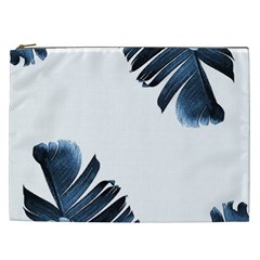 Blue Banana Leaves Cosmetic Bag (xxl) by goljakoff