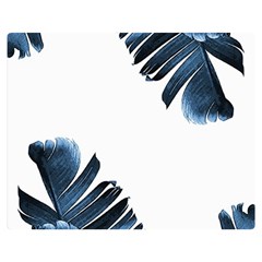 Blue Banana Leaves Double Sided Flano Blanket (medium)  by goljakoff