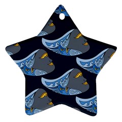 Queen Fish Doodle Art Star Ornament (two Sides) by tmsartbazaar
