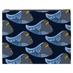 Queen Fish Doodle Art Cosmetic Bag (xxxl) by tmsartbazaar