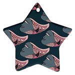 Doodle Queen Fish Pattern Star Ornament (Two Sides) Front