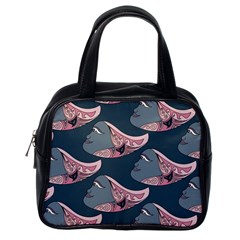 Doodle Queen Fish Pattern Classic Handbag (one Side) by tmsartbazaar
