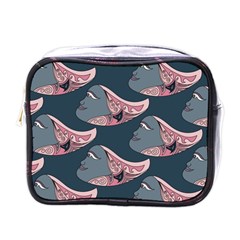 Doodle Queen Fish Pattern Mini Toiletries Bag (one Side) by tmsartbazaar