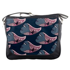 Doodle Queen Fish Pattern Messenger Bag by tmsartbazaar