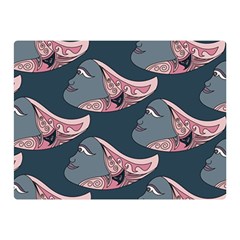Doodle Queen Fish Pattern Double Sided Flano Blanket (mini)  by tmsartbazaar