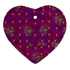 Beautiul Flowers On Wonderful Flowers Heart Ornament (two Sides) by pepitasart