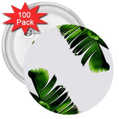 Green Banana Leaves 3  Buttons (100 Pack) 