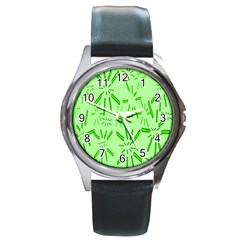 Electric Lime Round Metal Watch by Janetaudreywilson