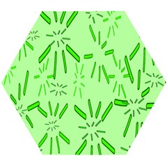 Electric Lime Wooden Puzzle Hexagon by Janetaudreywilson