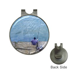 Senior Man Fishing At River, Montevideo, Uruguay001 Hat Clips With Golf Markers by dflcprintsclothing